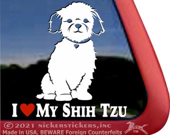 I Love My Shih Tzu | DC1337HEA | High Quality Adhesive Vinyl Window Decal Sticker