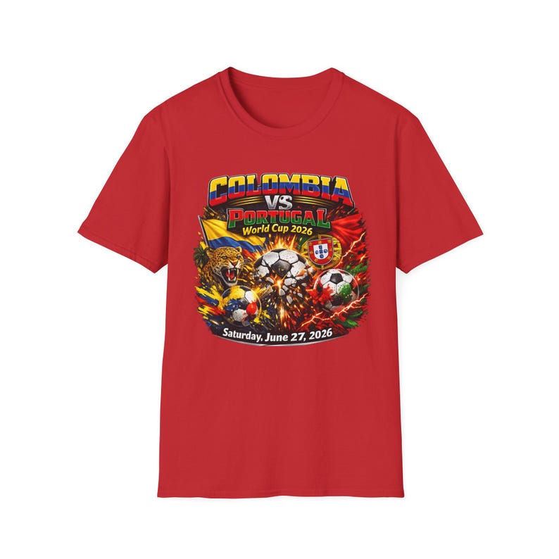 Colombia vs Portugal Soccer Shirt 2026 | International Football Match Fan Tee | June 27 2026 | Game Day Shirt | Bold Soccer Graphic Tee image 11
