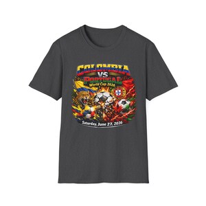 Colombia vs Portugal Soccer Shirt 2026 | International Football Match Fan Tee | June 27 2026 | Game Day Shirt | Bold Soccer Graphic Tee image 6