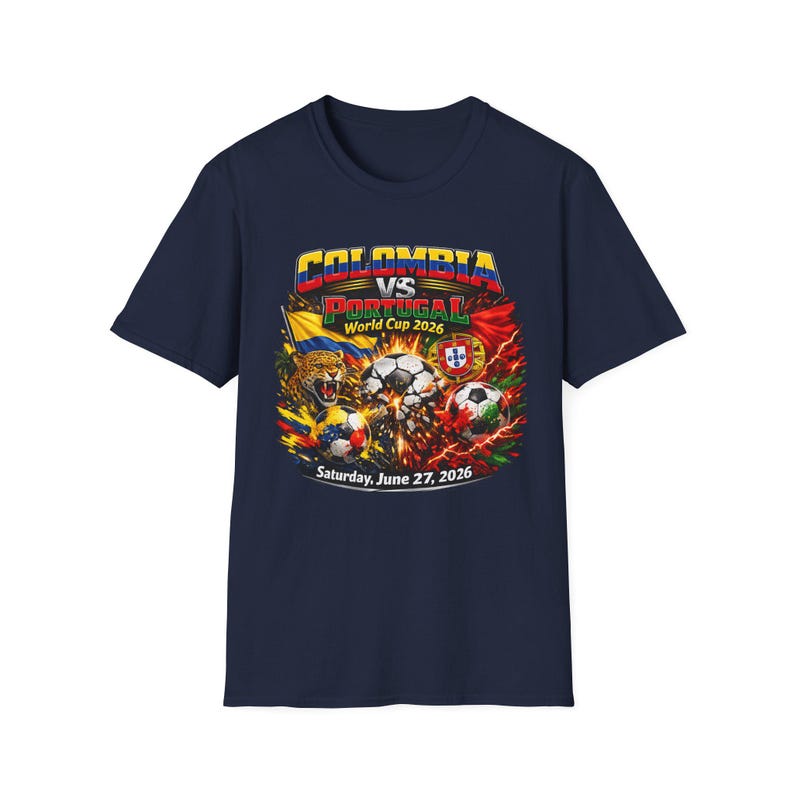 Colombia vs Portugal Soccer Shirt 2026 | International Football Match Fan Tee | June 27 2026 | Game Day Shirt | Bold Soccer Graphic Tee image 9