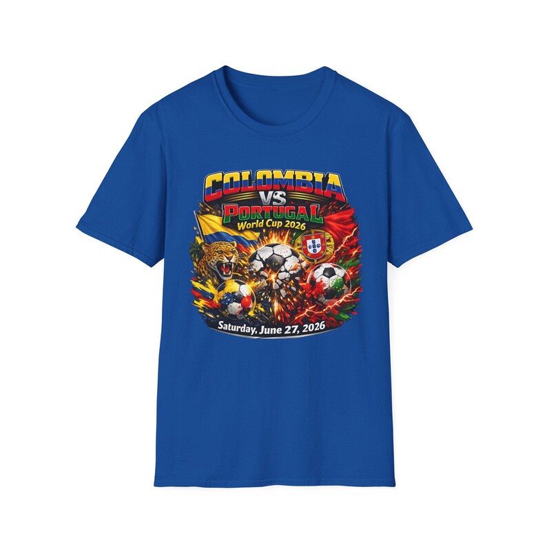 Colombia vs Portugal Soccer Shirt 2026 | International Football Match Fan Tee | June 27 2026 | Game Day Shirt | Bold Soccer Graphic Tee image 8