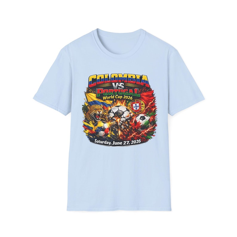 Colombia vs Portugal Soccer Shirt 2026 | International Football Match Fan Tee | June 27 2026 | Game Day Shirt | Bold Soccer Graphic Tee image 7