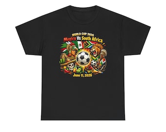 Mexiko vs Südafrika Fußballtrikot | Welt Fußball 2026 Tee | Mexikanisches Futbol Fan-Shirt | Juni 11, 2026 | Mexiko Fussball Südafrika 2026