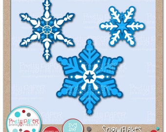 Snowflakes Cutting Files & Clip Art - Instant Download