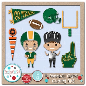 Football Game Cutting Files & Clip Art - Instant Download