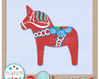 Dala Horse Cutting Files & Clip Art - Instant Download