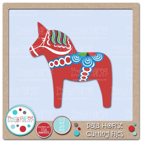 Dala Horse Cutting Files & Clip Art - Instant Download