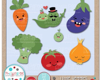 Little Veggies Cutting Files & Clip Art - Instant Download