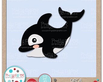 Orca Cutting Files & Clip Art - Instant Download