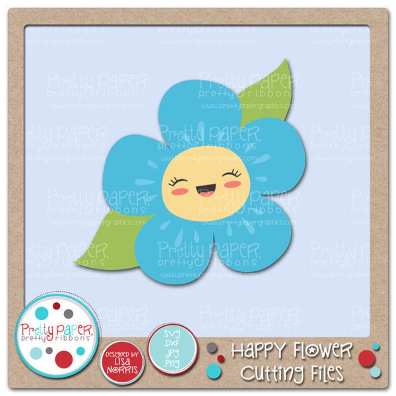 Happy Flower Cutting Files & Clip Art - Instant Download - Etsy