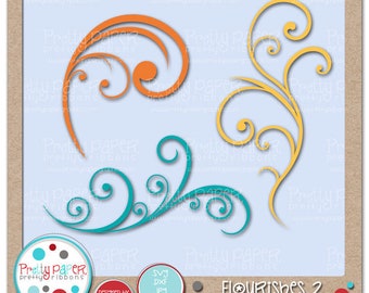 Flourishes 2 Archivos de Corte & Clip Art - Descarga Instantánea