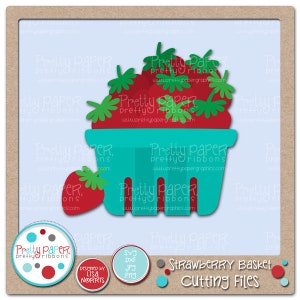 Strawberry Basket Cutting Files & Clip Art - Instant Download