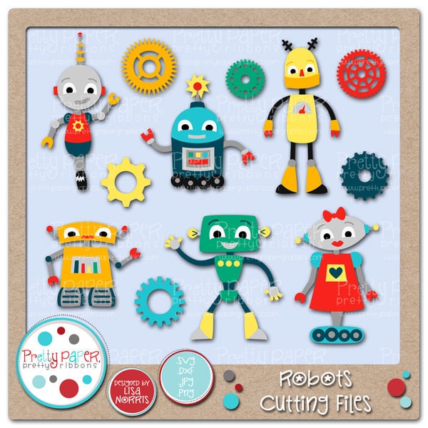 Robots Cutting Files & Clip Art - Instant Download - Etsy