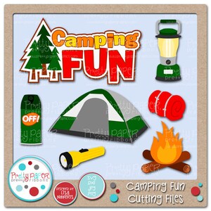 Arquivos de corte e clipart divertidos para acampamento - download instantâneo