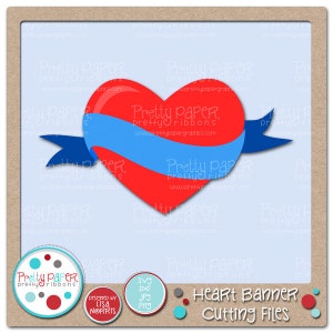 Heart Banner Cutting Files & Clip Art - Instant Download