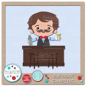 Barman snij-bestanden & illustraties - Instant Download