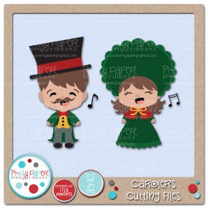 Carolers Cutting Files & Clip Art - Instant Download