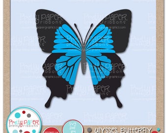 Ulysses Butterfly Cutting Files & Clip Art - Instant Download