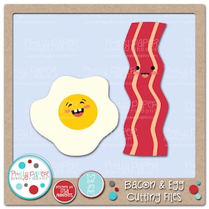 Bacon et Egg Cutting Files - Clip Art - Téléchargement instantané