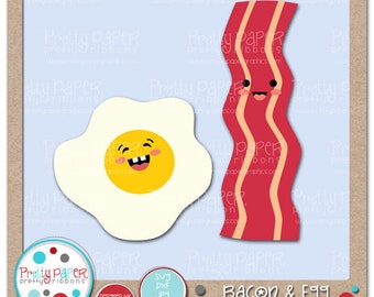 Archivos de corte de tocino y huevo & Clip Art - Descarga instantánea