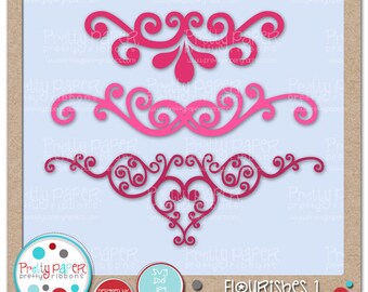 Flourishes 1 Archivos de corte & Clip Art - Descarga instantánea