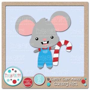 Candy Cane Mouse Cutting Files & Clip Art - Instant Download
