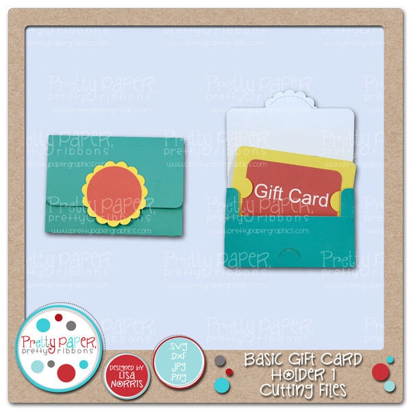 Basic Gift Card Holder Cutting Files & Clip Art - Instant Download