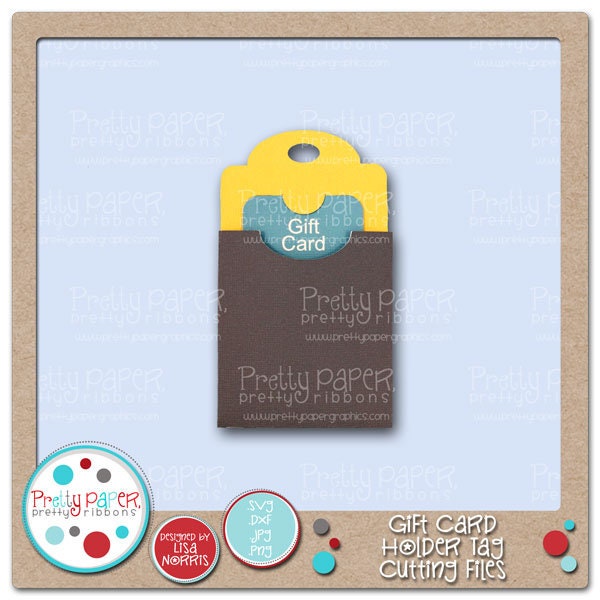 Gift Card Holder Tag Cutting Files & Clip Art - Instant Download