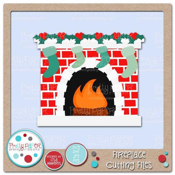 Fireplace Cutting Files & Clip Art - Instant Download