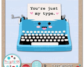 Archivos de corte de máquina de escribir & Clip Art - Descarga instantánea
