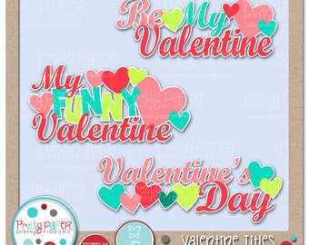 San Valentín títulos corte archivos & Clip Art - descarga inmediata