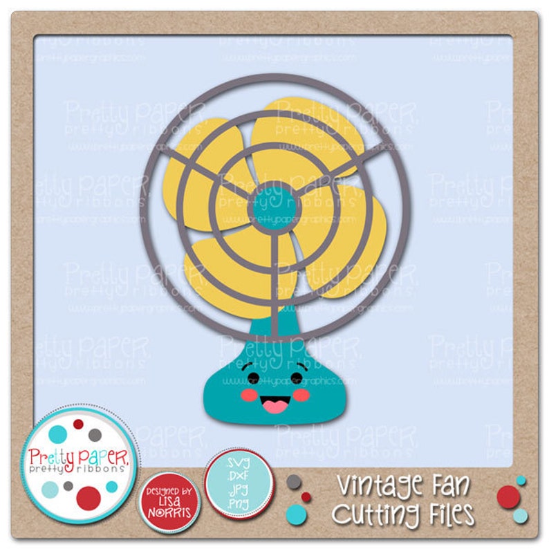 Vintage Fan Cutting Files & Clip Art Instant Download image 1