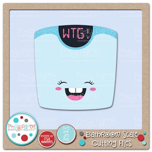 Bathroom Scale Cutting Files & Clip Art - Instant Download