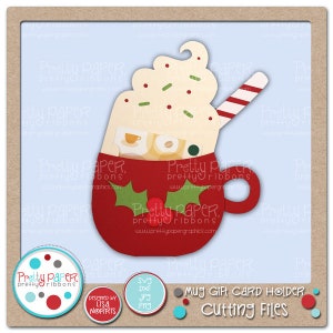 Mug Gift Card Holder Cutting Files & Clip Art - Instant Download