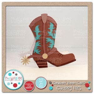 Cowboy-Stiefel-Karte-Cutting-Dateien - sofort-Download