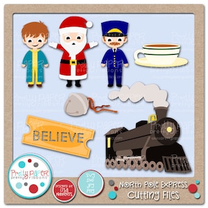 North Pole Express Cutting Files & Clip Art - Instant Download
