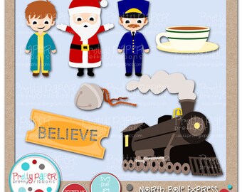 North Pole Express Cutting Files & Clip Art - Instant Download