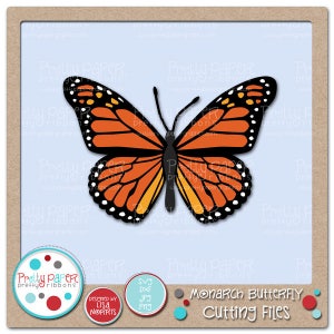 Monarch Butterfly Cutting Files & Clip Art - Instant Download