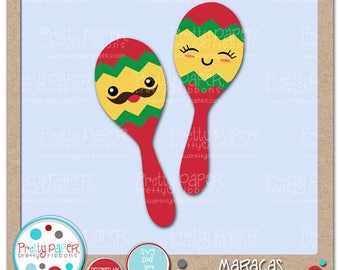 Maracas de corte archivos y Clip Art - descarga inmediata