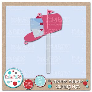 Valentine Mailbox Cutting Files and Clip Art  - Instant Download