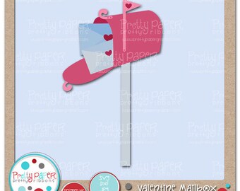 Archivos de corte de buzón de correo de San Valentín y Clip Art - Descarga instantánea