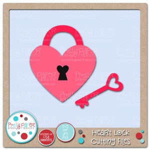 Heart Lock Cutting Files & Clip Art - Instant Download