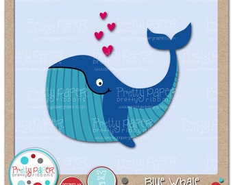 Blue Whale Cutting Files & Clip Art - Instant Download