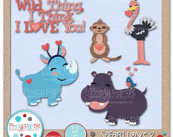 Safari 2 archivos de la corte de amor y Clip Art - descarga inmediata