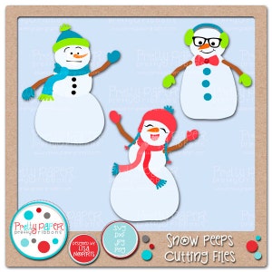 Snow Peeps Cutting Files & Clip Art - Instant Download