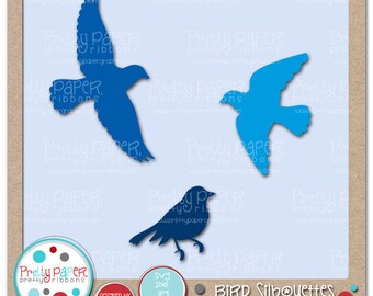 Bird Silhouettes Cutting Files & Clip Art - Instant Download