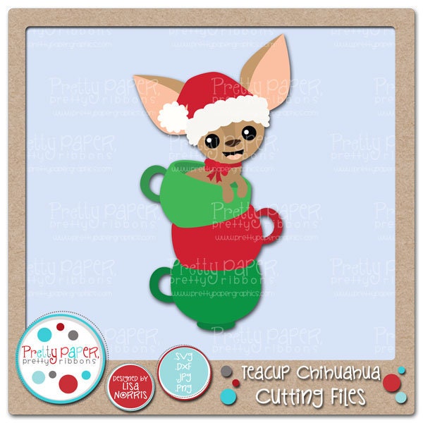 Teacup Chihuahua Cutting Files & Clip Art - Instant Download