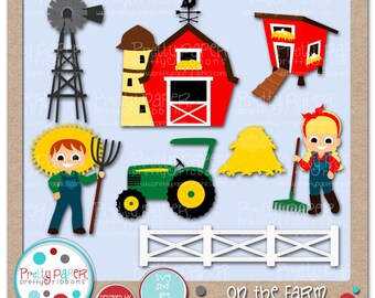 On the Farm Cutting Files & Clip Art - Instant Download