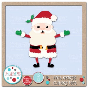 Kris Kringle Cutting Files & Clip Art - Instant Download