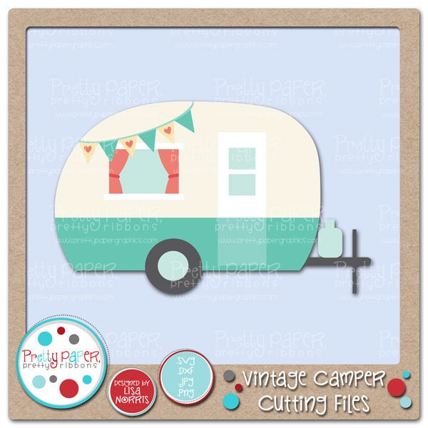 Vintage Camper Cutting Files & Clip Art - Instant Download